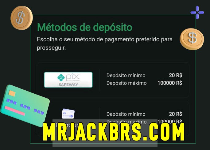O cassino mrjack.com bet oferece uma grande variedade de métodos de pagamento